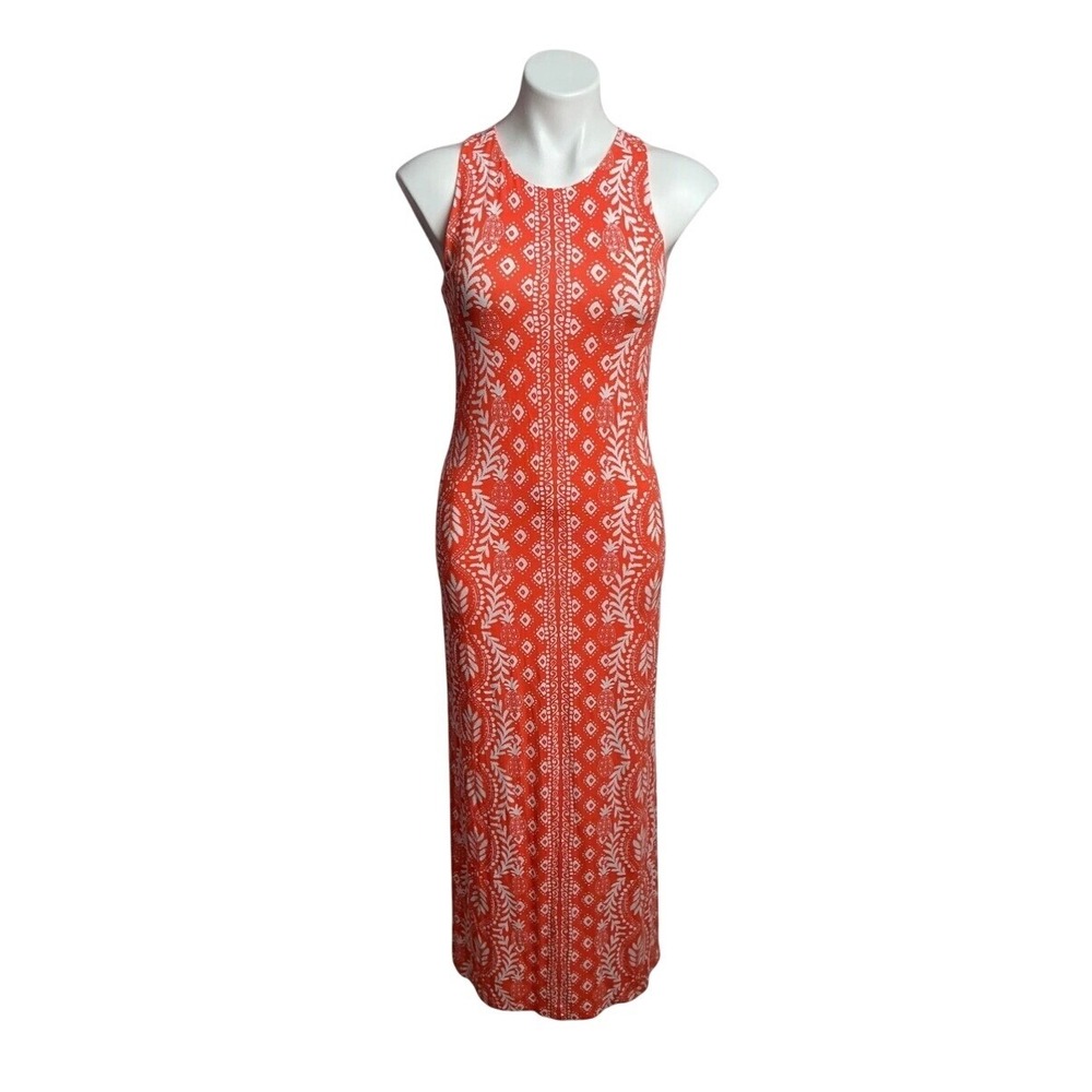 Lilly Pulitzer Ulla Maxi Dress Orange Flamingo Feather Harbour View Print M NEW - Picture 10 of 10